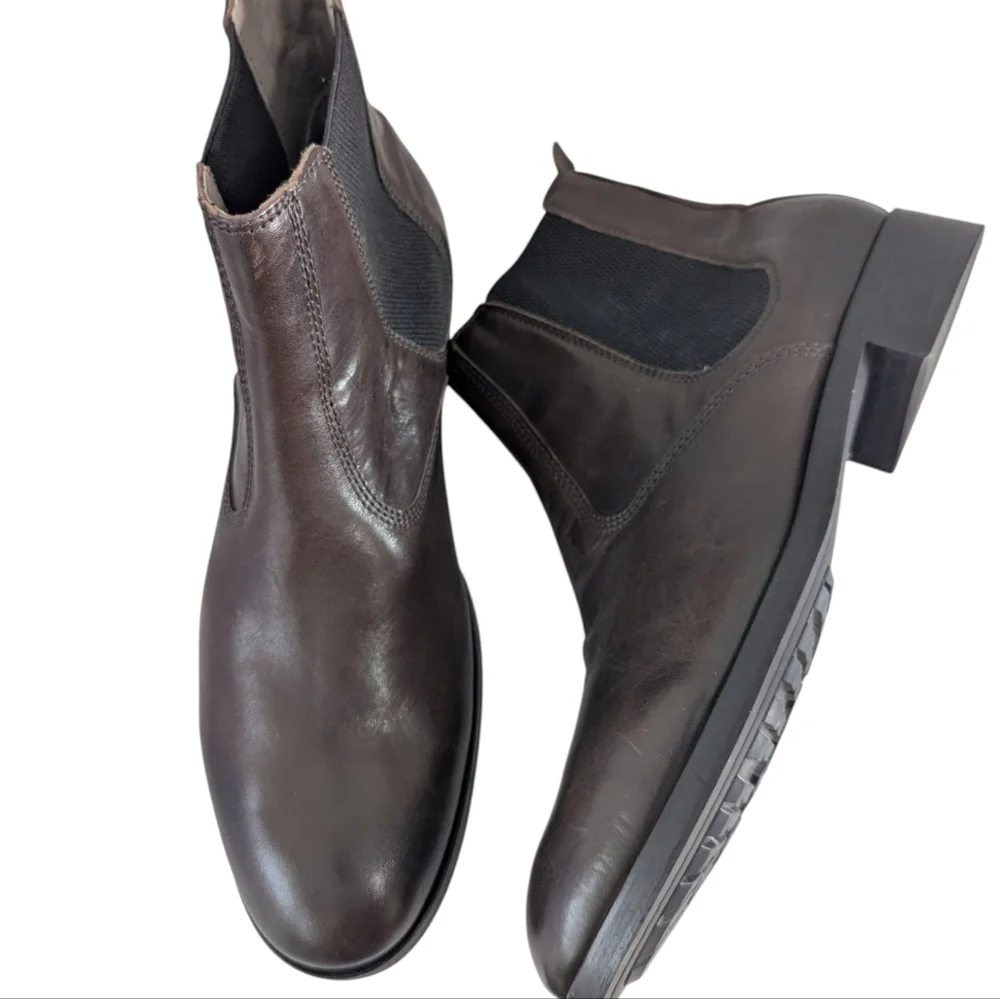 NEW ...Allsaints Men's Gus Leather  Chelsea Brown Boots -.. Size 12